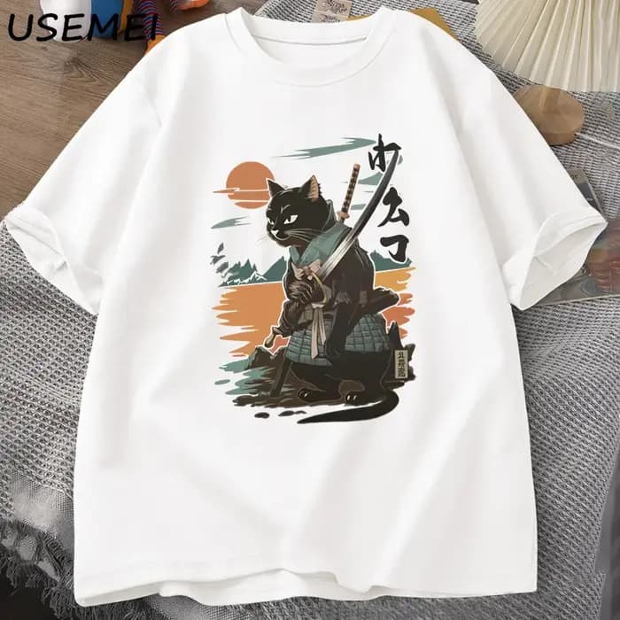 Samouraï chat T-Shirt Style japonais