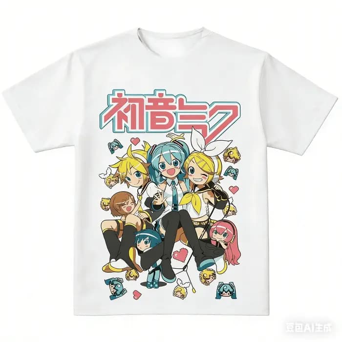 Nouveau style été 2026 # Hatsune Miku # T-shirt en coton ample
