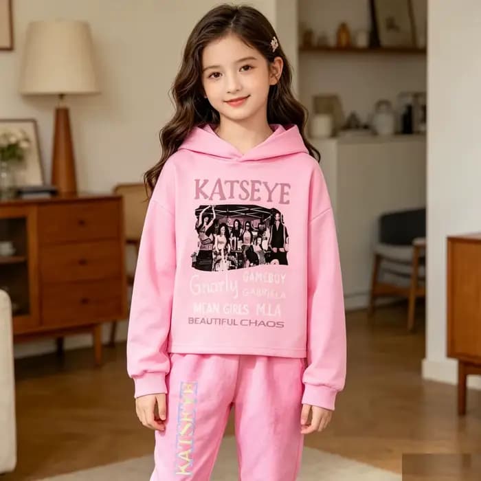 KATSEYE Ensemble sweat à capuche court pour filles