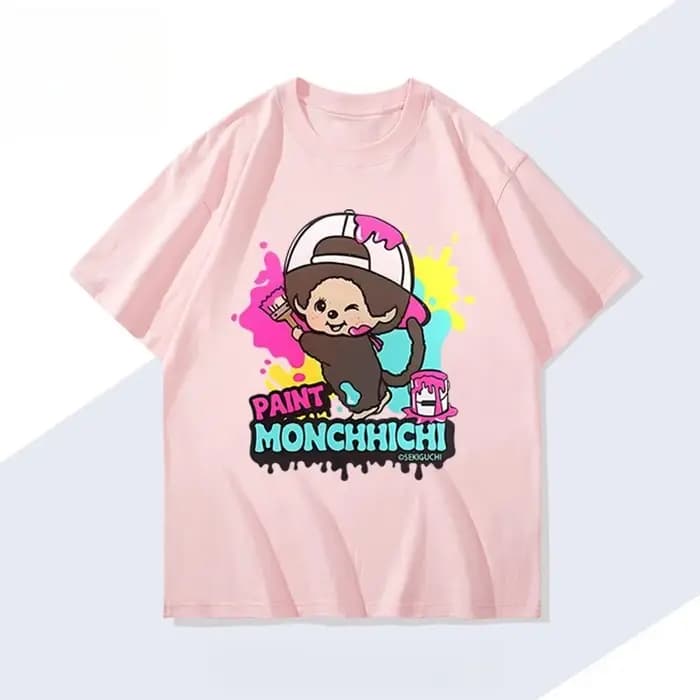 T-shirt Monchhichi à thème graffiti de dessin animé mignon pour hommes et femmes