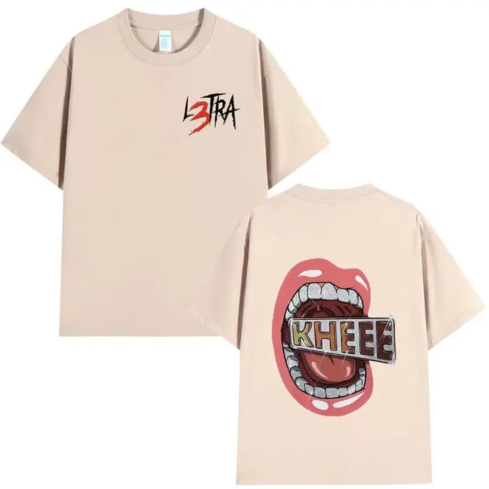 Rappeur Lunaire La L L3TRA KHEEE Album T-shirts Hommes Femmes Hip Hop Mode Manches Courtes