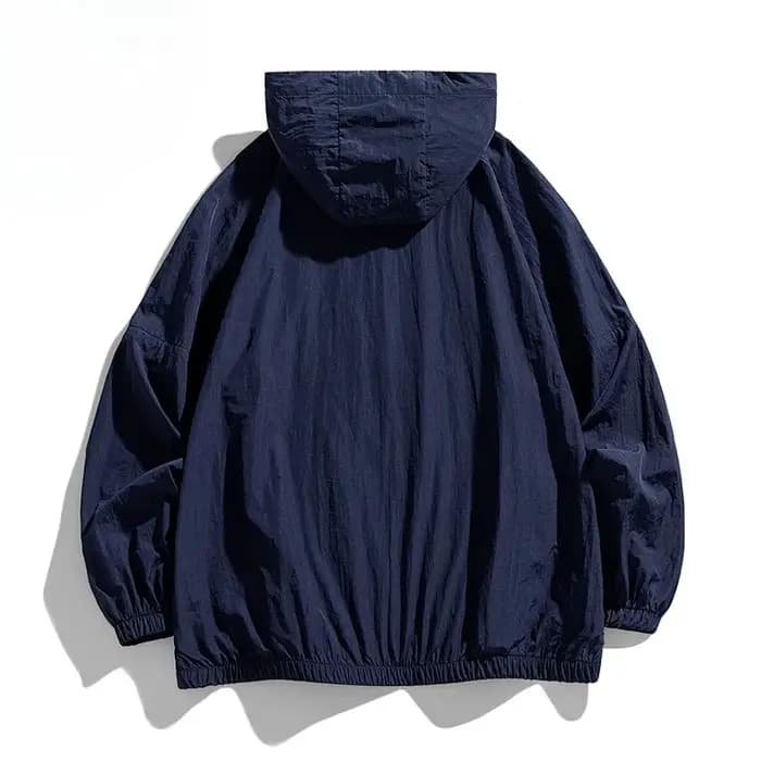 Veste coupe-vent imperméable Harajuku unisexe, veste à capuche de protection solaire d'été, vêtement