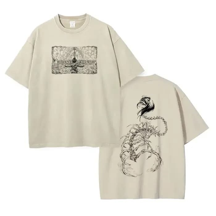 Eren Jaeger T-shirts Vintage lavé Anime t-titane a-attaque t-shirt Manga Shingeki no Kyojin Levi Mik