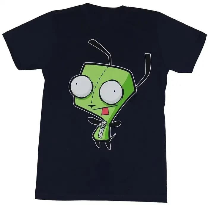 T-shirt rétro imprimé pour hommes et femmes, image de dessin animé mignon, Happy HDPReady, Invader Z