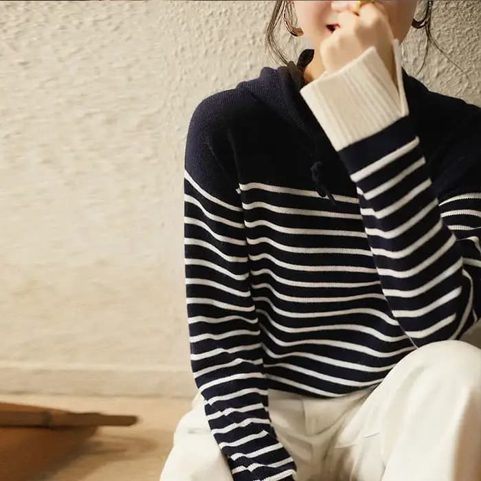 Sweat à capuche rayé pour femmes coton Designer 2025 tendance pas cher Emo haute qualité Y 2k Vintage pull femme hauts
