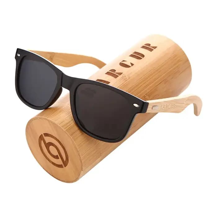 BARCUR lunettes polarisées hommes bambou bois