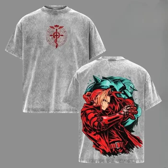 T-shirt imprimé Hot Anime Fullmetal Alchemist Edward Elric pour hommes et femmes