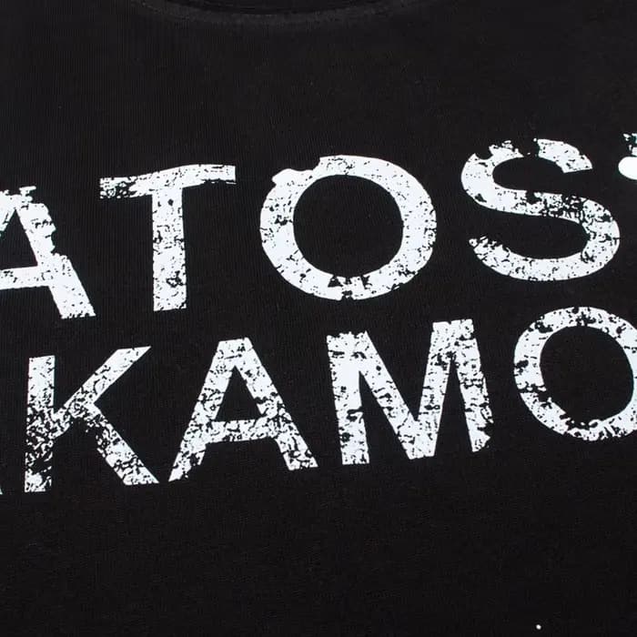 T-shirt Satoshi Nakamoto imprimé lettres effet éclaboussures d'encre