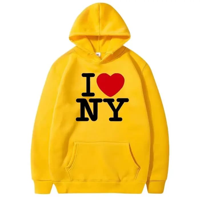 Pull à capuche imprimé I Love New York pour hommes et femmes