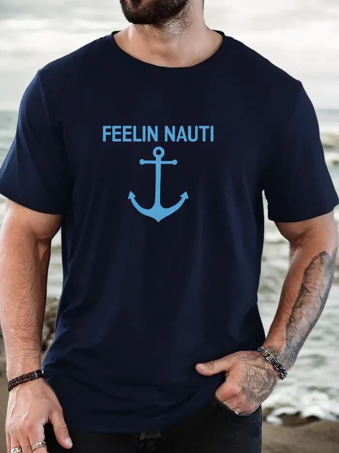 T-shirt court d'été décontracté à col rond pour hommes