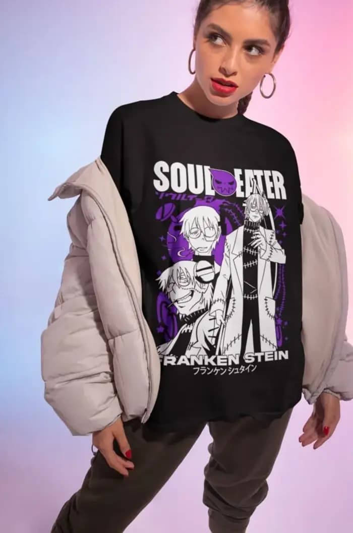 Chemise Mangeur d'Âme Maka Albarn, Vêtements de Dessin Animé, Franken stein