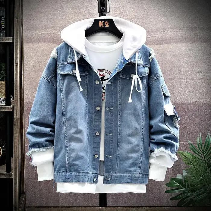 Une pièce dessin animé Denim veste personnalité créative garçons filles Couples printemps et automne à capuche faux