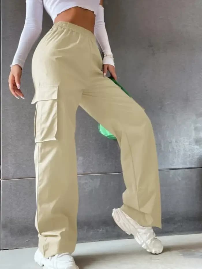 Mode femmes Baggy Joggers pantalon décontracté Communte femme Chic droit Cargo