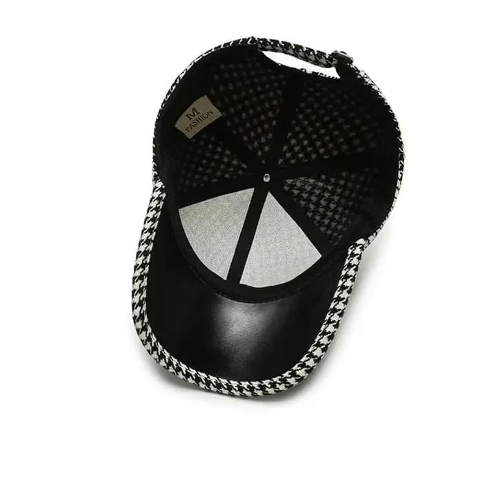 Boucle brodée kaki café Streetwear noir réglable Style coréen chapeau pied-de-poule casquette de Baseball