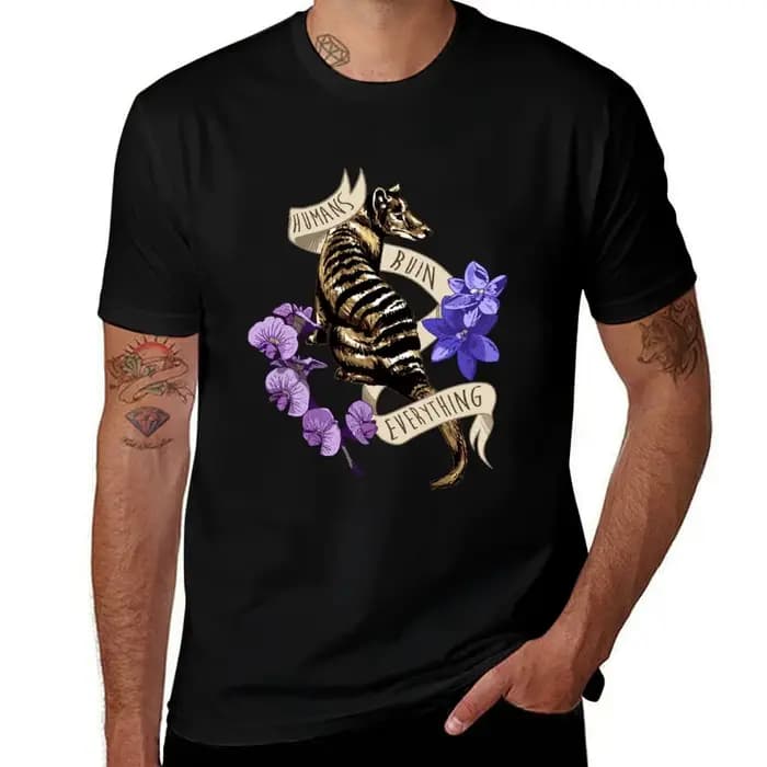 T-shirt Thylacine's Lament, décontracté, ample, pour un usage quotidien