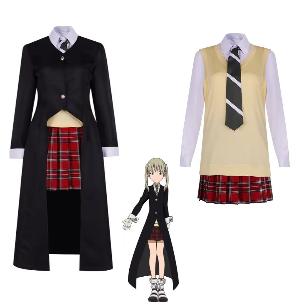 Costume Cosplay Soul Eater Maka Albarn Uniforme Scolaire Smoking Femme Fille Déguisement Halloween S
