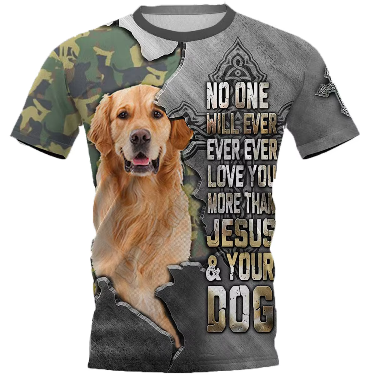 Golden Retriever 3D imprimé T-shirts femmes pour hommes été T-shirts occasionnels à manches courtes 