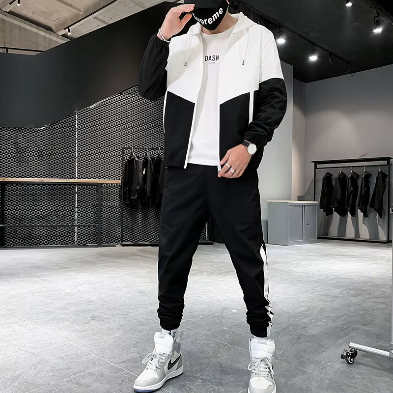 Ensemble de survêtement décontracté pour homme 2026 – Veste à capuche et pantalon de jogging 2 pièce