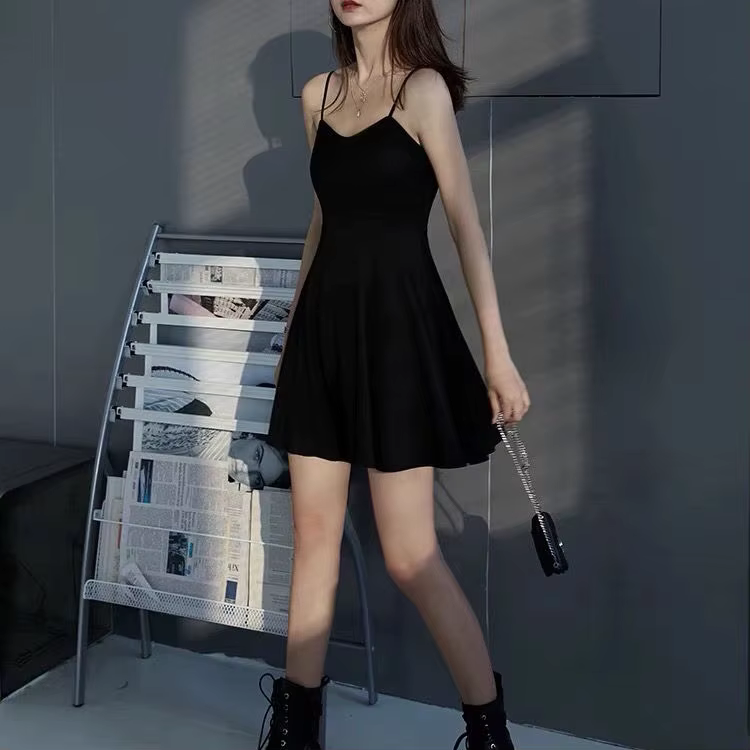 Robe sans manches pour femmes, couleur unie, élégante, populaire, gaine 3XL, Slim, noire, été, Sexy,