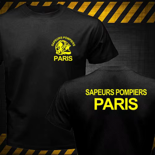 Nouveau Sapeurs pompiers Paris France pompier pompiers Brigade T-Shirt été haute qualité hommes impr
