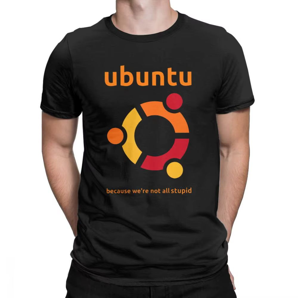 T-Shirt en Coton à Col Ras du Cou pour Homme, Vêtement Thème UbunaryLinux Satire Geek, Humoristique,