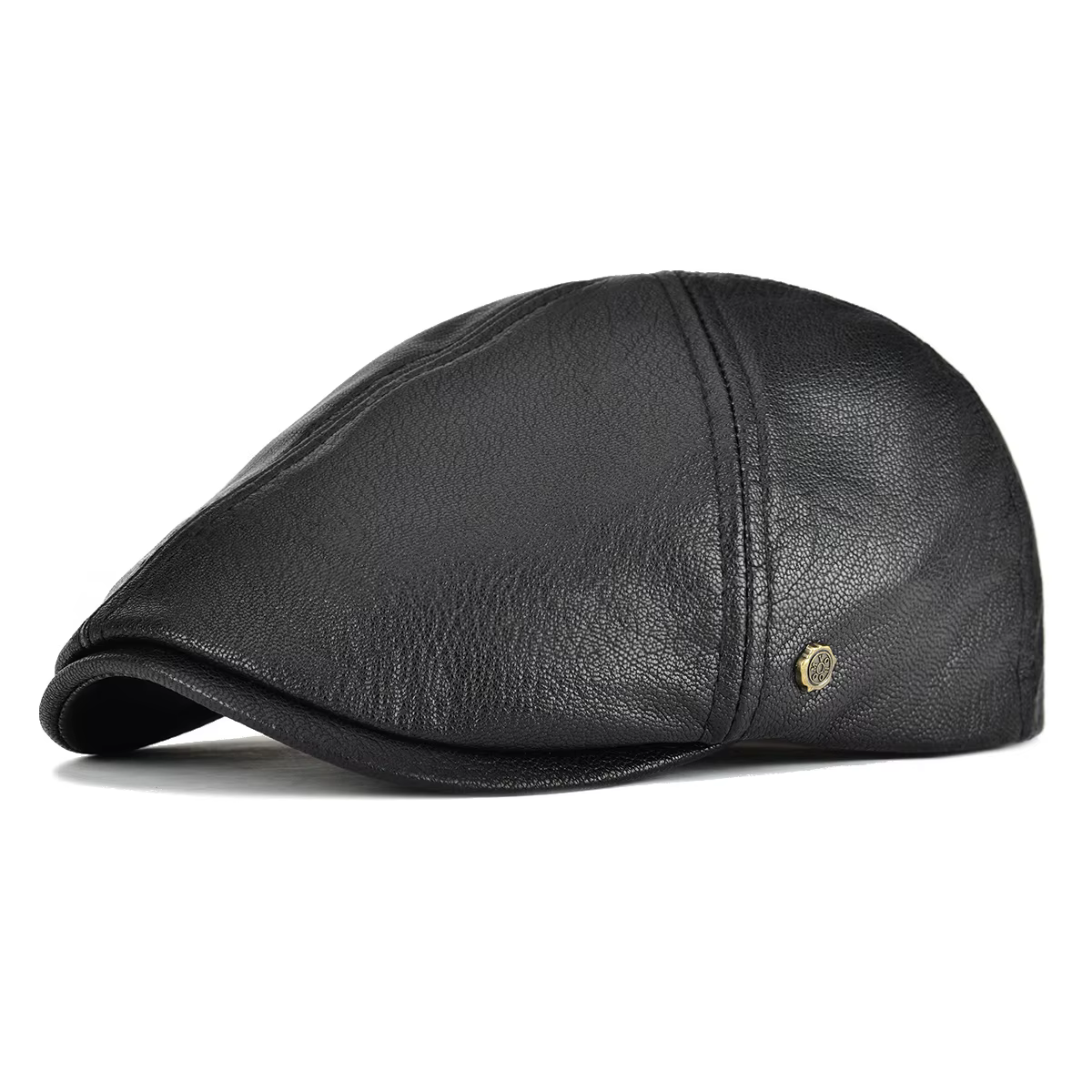 VOBOOM casquette plate en cuir hommes automne hiver cabbies chapeau marron noir Ivy casquettes doux 