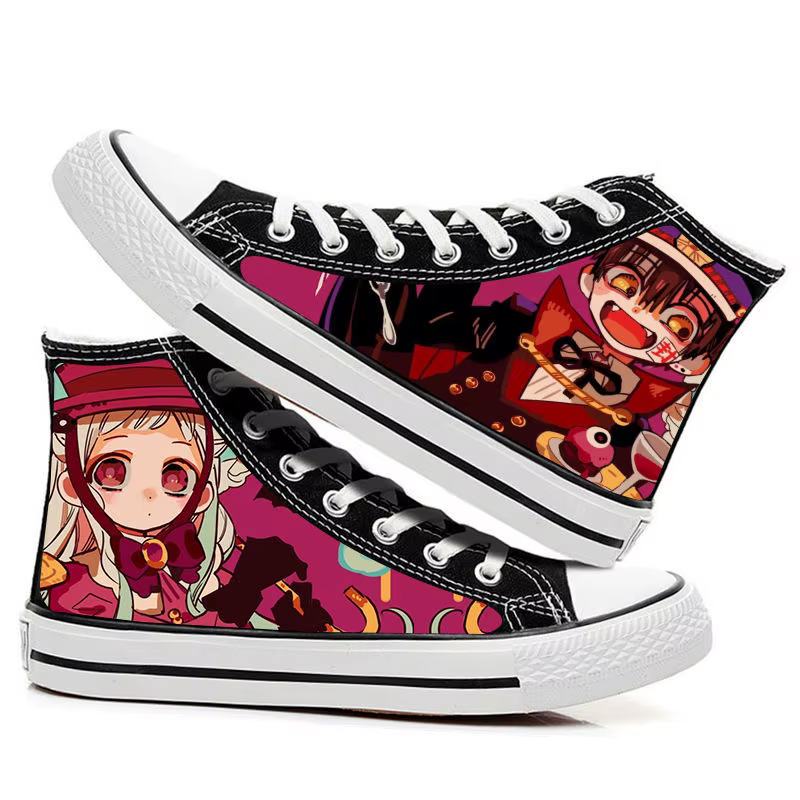 Toilet-Bound HanCabo-kun Cosplay High Canvas Shoes, Jibaku Shounen, HanCabo-Kun, Nene Yashiro Cartoo