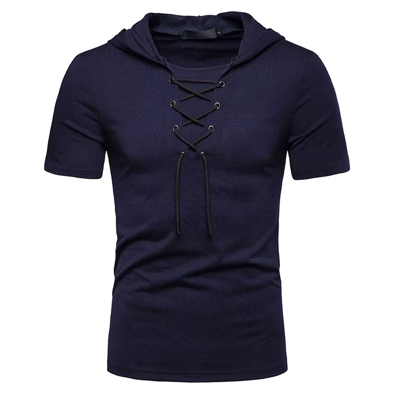 T-shirt à capuche hommes 2025 nouveau manches courtes Streetwear col rond hommes t-shirts été décont