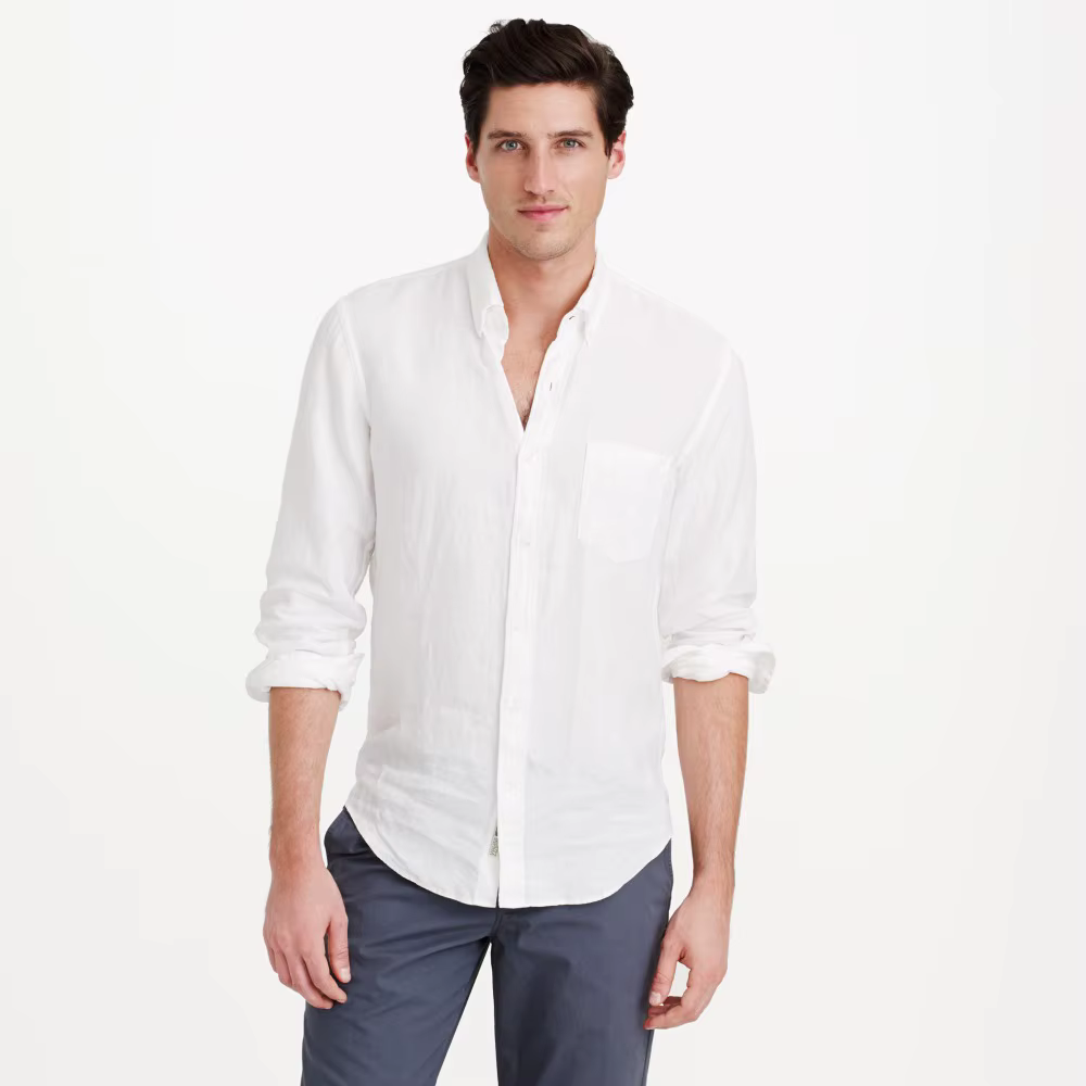 Chemises en lin blanc hommes chemise en lin sur mesure, chemises en lin blanc hommes sur mesure pour