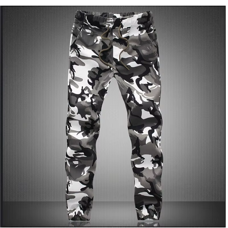 Pantalon de jogging militaire camouflage pour homme 2026 – Coton pur – Printemps/Automne – Coupe cra