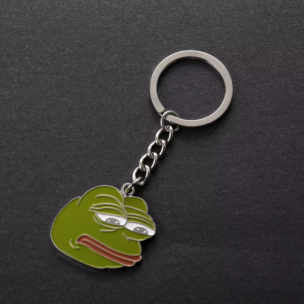 Porte-clés mème Internet Sad Pepe Frog, porte-clés