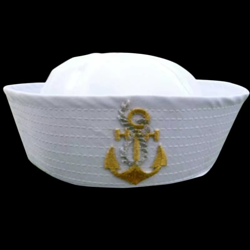 Chapeaux militaires pour adultes et enfants, chapeau de capitaine blanc, de Marine, ancre, bateau de
