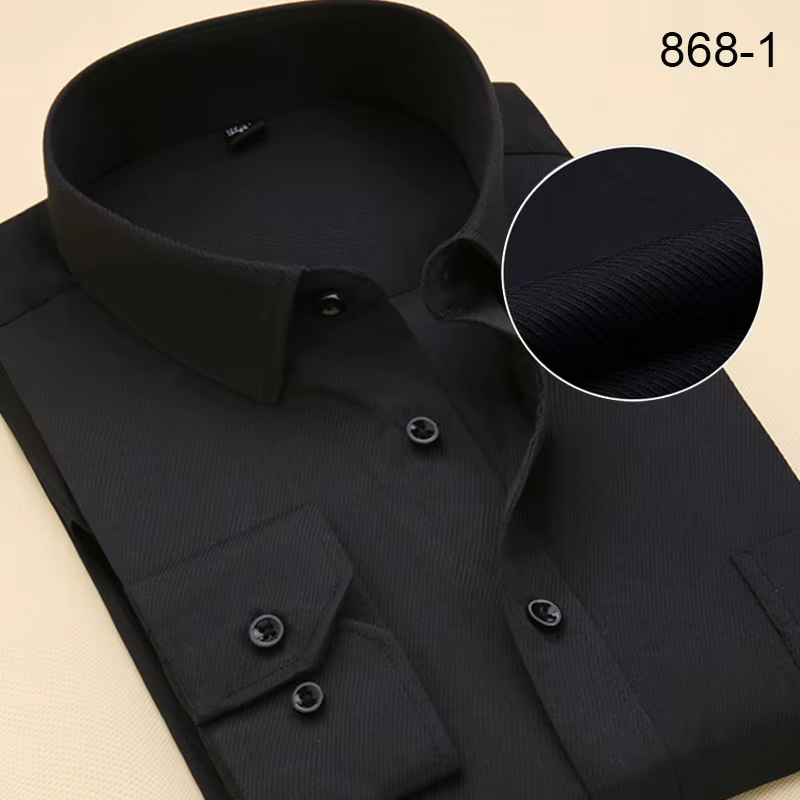 Grande taille à manches longues hommes robe chemise mode homme affaires vêtements de cérémonie burea