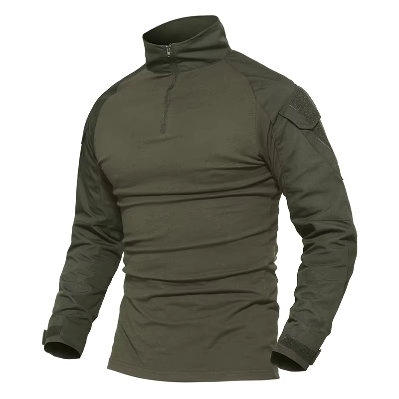 TACVASEN manches longues 1/4 fermeture éclair coupe ajustée T-shirts avec poches hommes été Combat t