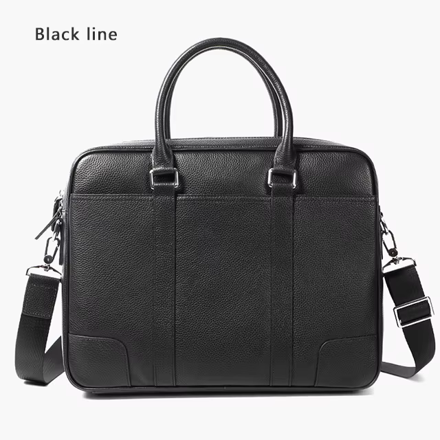 Célèbre marque homme porte-documents en cuir véritable hommes sac mode mâle épaule pochette d'ordina
