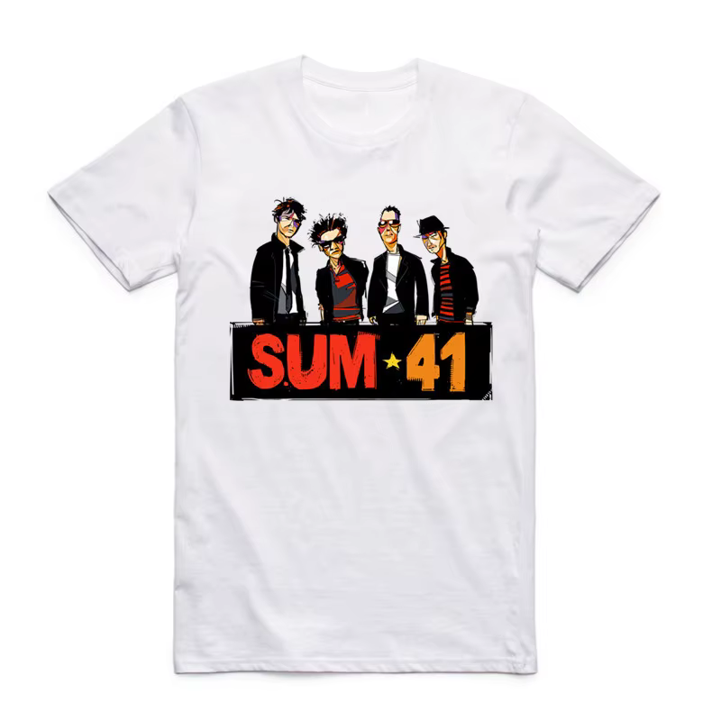 2019 mode hommes imprimer SUM 41 t-shirt col rond à manches courtes été SUM41 groupe Punk populaire 