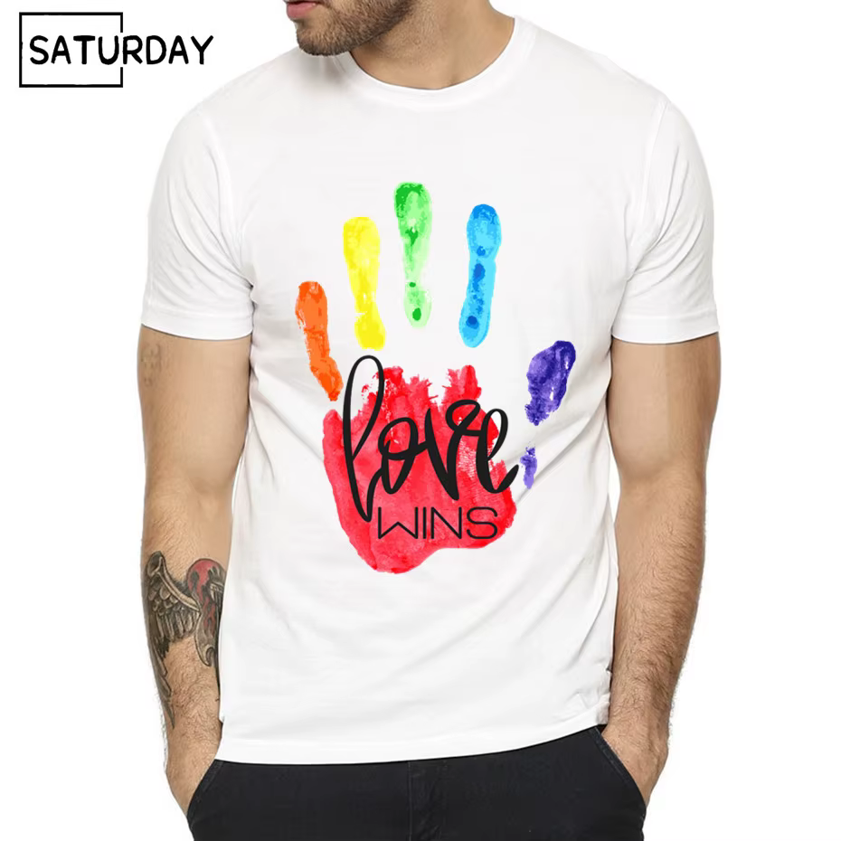 T-shirt arc-en-ciel unisexe unisexe, estival et décontracté, avec motif arc-en-ciel, pour hommes et 