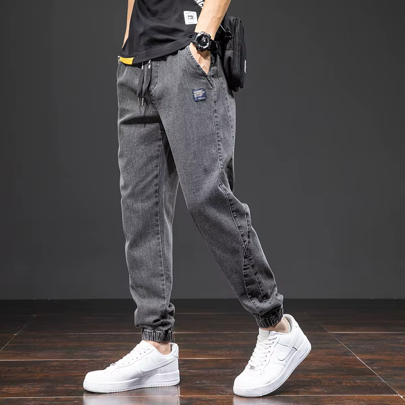 Printemps été noir bleu Cargo Jean hommes Streetwear Denim survêtement pantalon hommes Baggy Harem J
