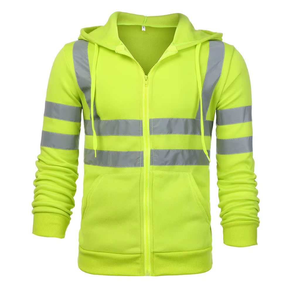 Y-Smile-Sweat à capuche zippé pour le travail de nuit, veste haute visibilité, pull à capuche, haute