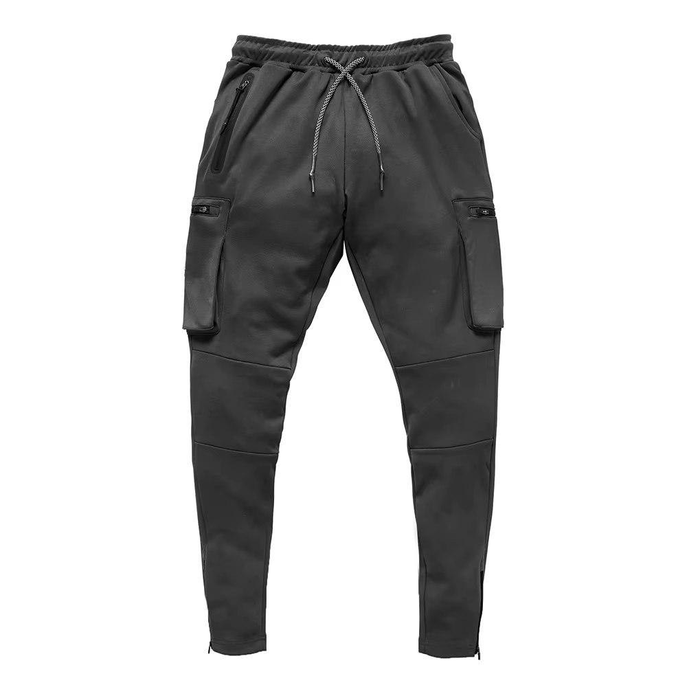 Joggers pour hommes avec poches zippées multiples, pantalons musculaires pour hommes, pantalons de s