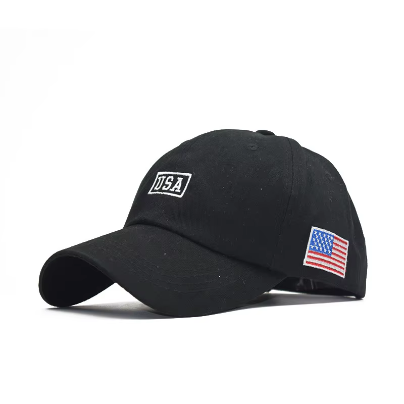 Casquettes de baseball blanches avec drapeau américain de la marque FS pour hommes et femmes, casque