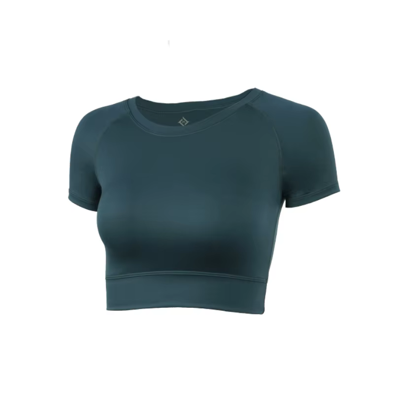 Chemise de Yoga de Sport pour femmes, séchage rapide, moulante respirante, col rond, manches courtes
