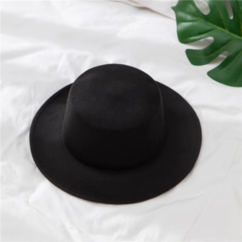 Fedoras – chapeaux pour femmes, Imitation laine, couleur unie, Jazz, élégants, britannique, à large 
