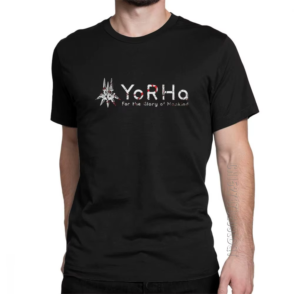 NieR Automata YoRHa hommes T-Shirt 2B jeu Vintage T-Shirt homme T-Shirt col rond T-Shirt 100% coton 