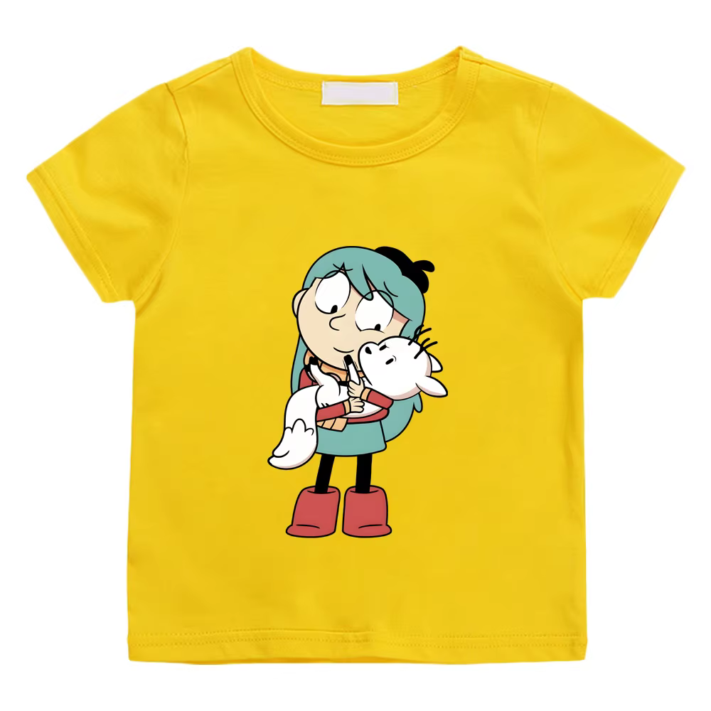Hilda et son animal de compagnie Zhizhi, t-shirts 100% coton, style de haute qualité, t-shirt à manc