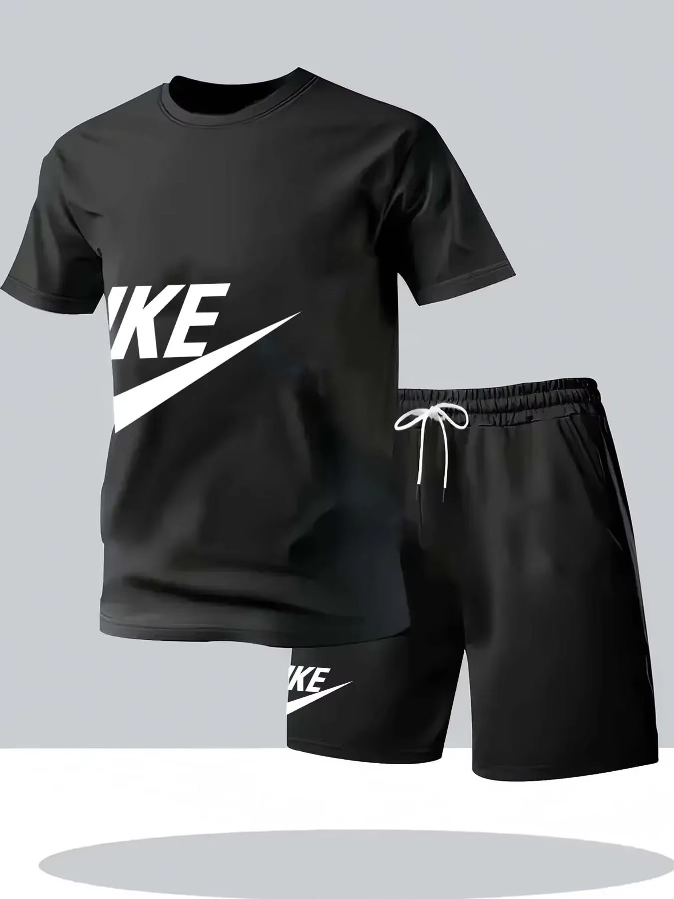 Ensemble de sport d'été pour homme, t-shirt à manches courtes et short à col rond, 2 pièces