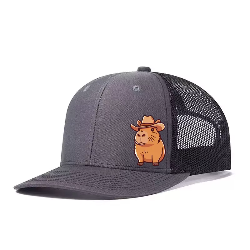 Casquette de baseball ajustable imprimée Capybara, style classique Snapback, respirante, en maille, 