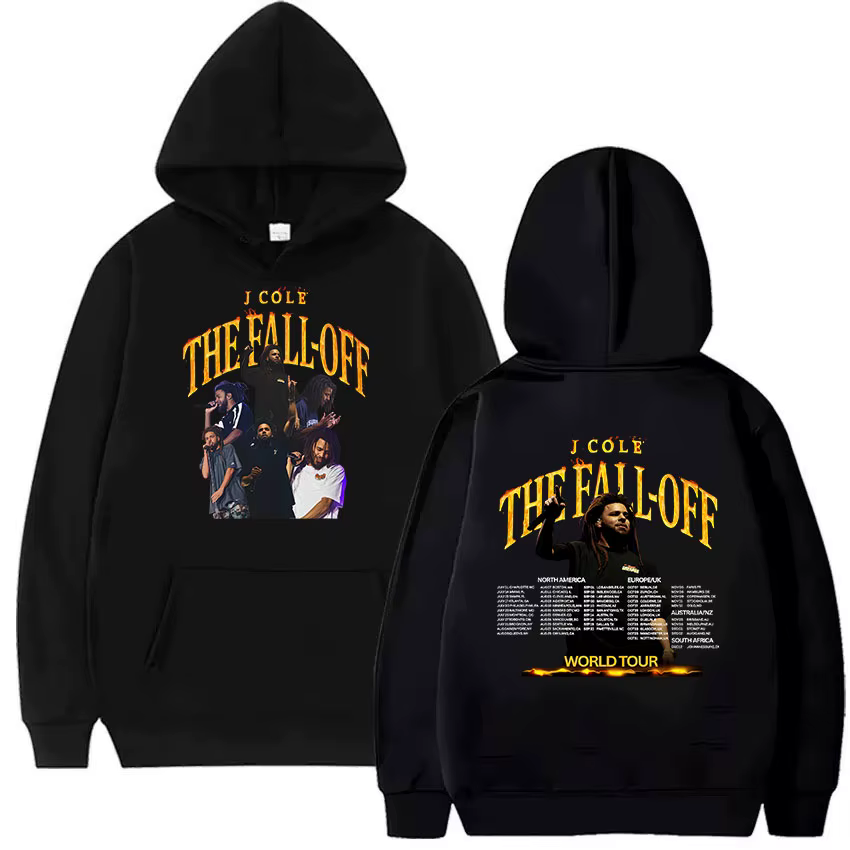J.Cole The Fall Off World Tour 2026 Sweat à capuche pour homme Hip Hop Pop Music Pullover Sweatshirt