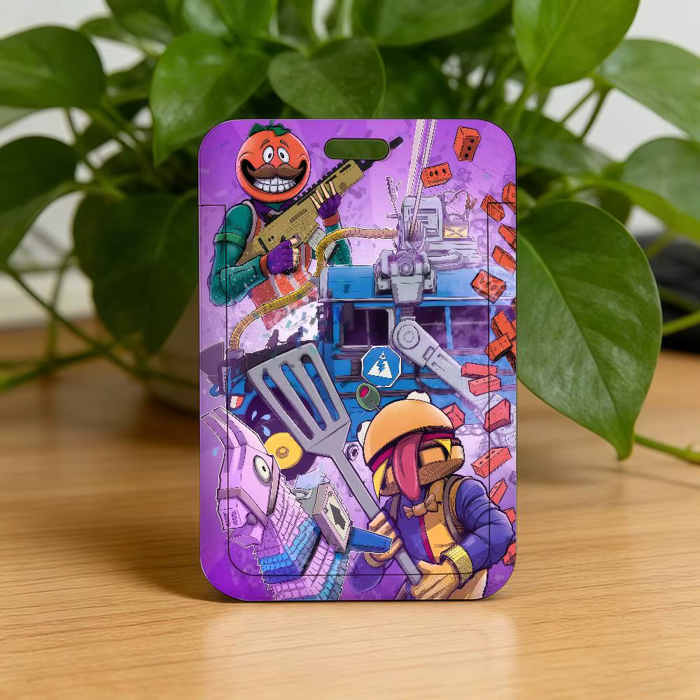 Porte-carte d'identité F-Fortnite avec cordon tour de cou, pendentif, porte-clés, étui pour badge de