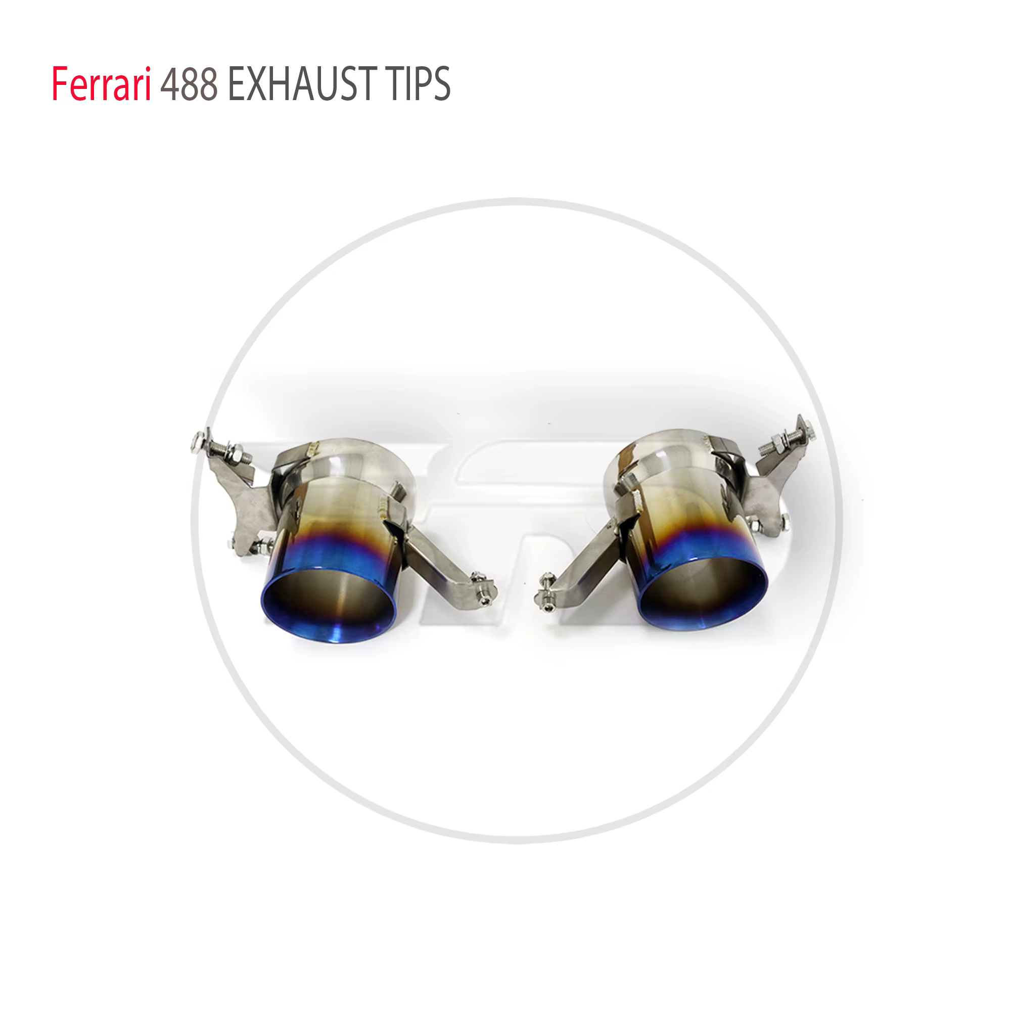 Accessoires de voiture silencieux pour Ferrari 488 embouts d'échappement en titane cuit tuyau d'écha
